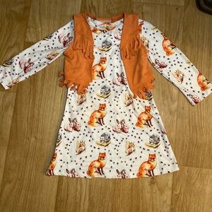 Animal print dress with vest